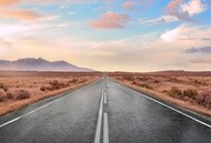 Road crossing the desert