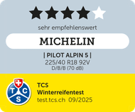 2025 TCS Sehr empfehlenswert MICHELIN Pilot Alpin 5