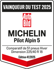 2025 Autobild Vainqueur du test MICHELIN Pilot Alpin 5