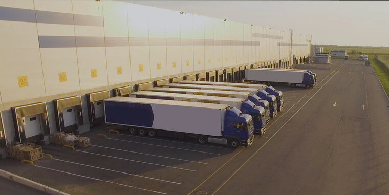 background photo trucks in approvisioning dark full freight transport