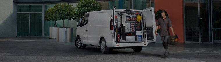 background photo van charging worker dark full corporate fleet