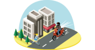 Motorcykel Piktogram landing page road safety Tips och råd