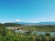 富士川から眺める富士山