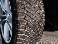 Close up of MICHELIN X-ICE NORTH 4 winter tires.