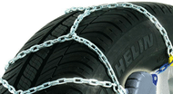 snow chains on tire